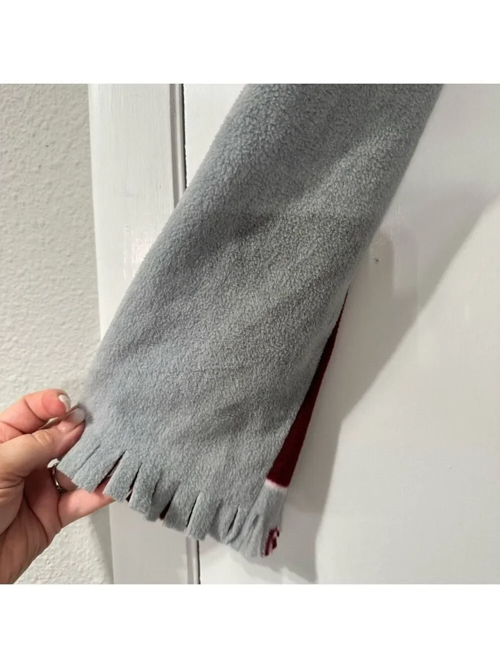 Texas A&M Fleece Scarf Unisex 9” Wide by 57” Long Burgundy Gray A&M Pattern